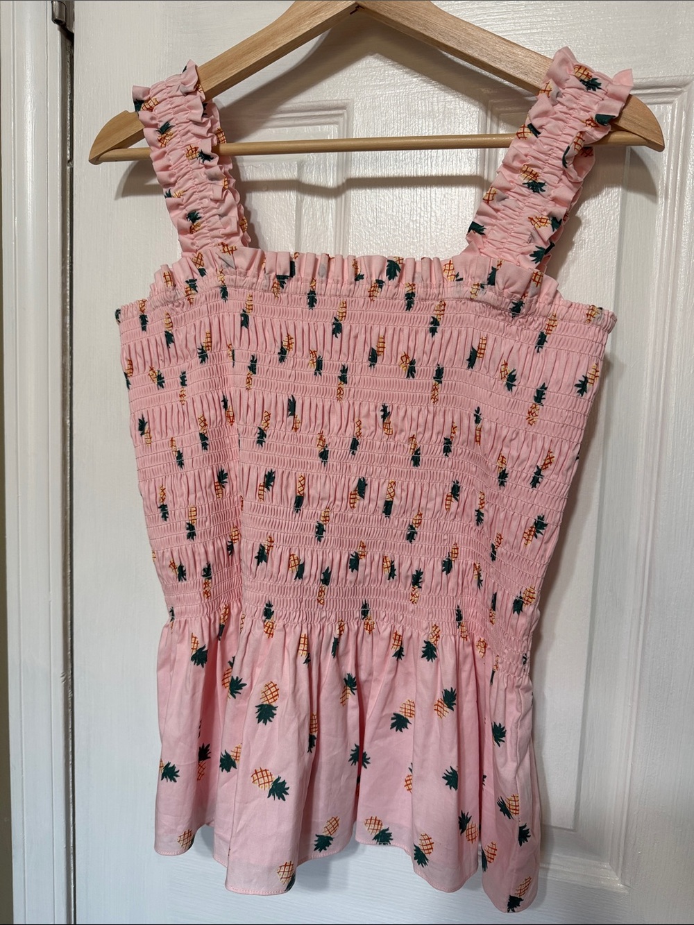 kate spade Pink Pineapple-Print Smocked Sundress Top